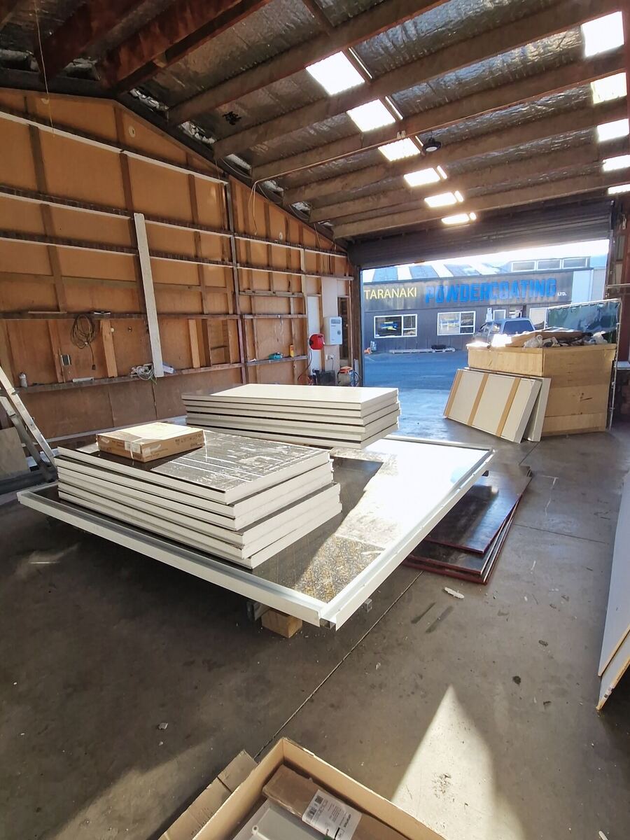 Panel — Simple Cabins workshop, Bell Block