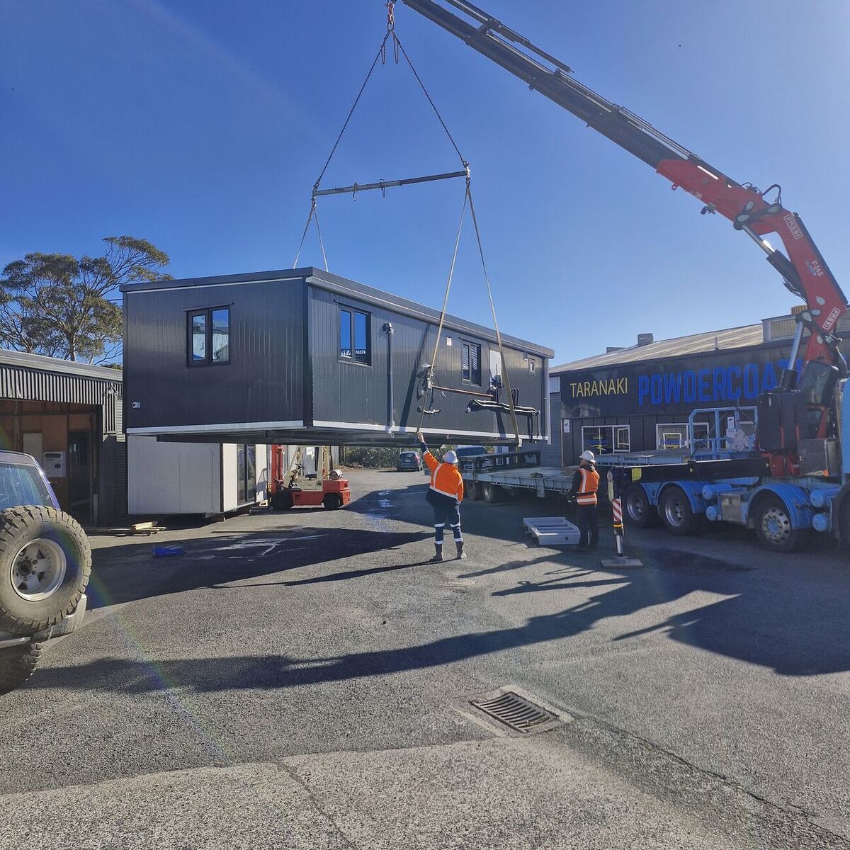 Lift — Simple Cabins workshop, Bell Block